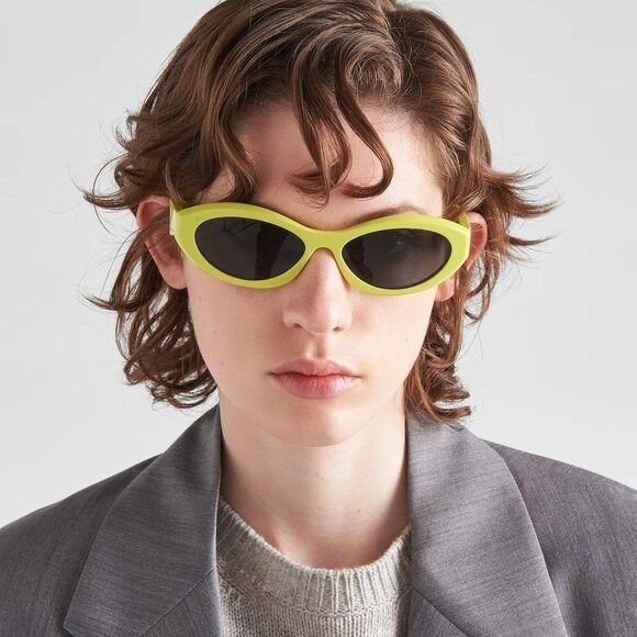 Prada PR26ZS 13L08Z Sunglasses Cedar Dark Grey Oval Women - Picture 5 of 14